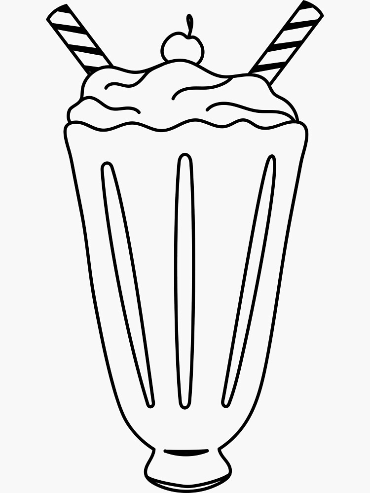 Cute Milkshake Clipart Kawaii Milkshake / Printable -   Free kids  coloring pages, Kawaii drawings, Black and white stickers