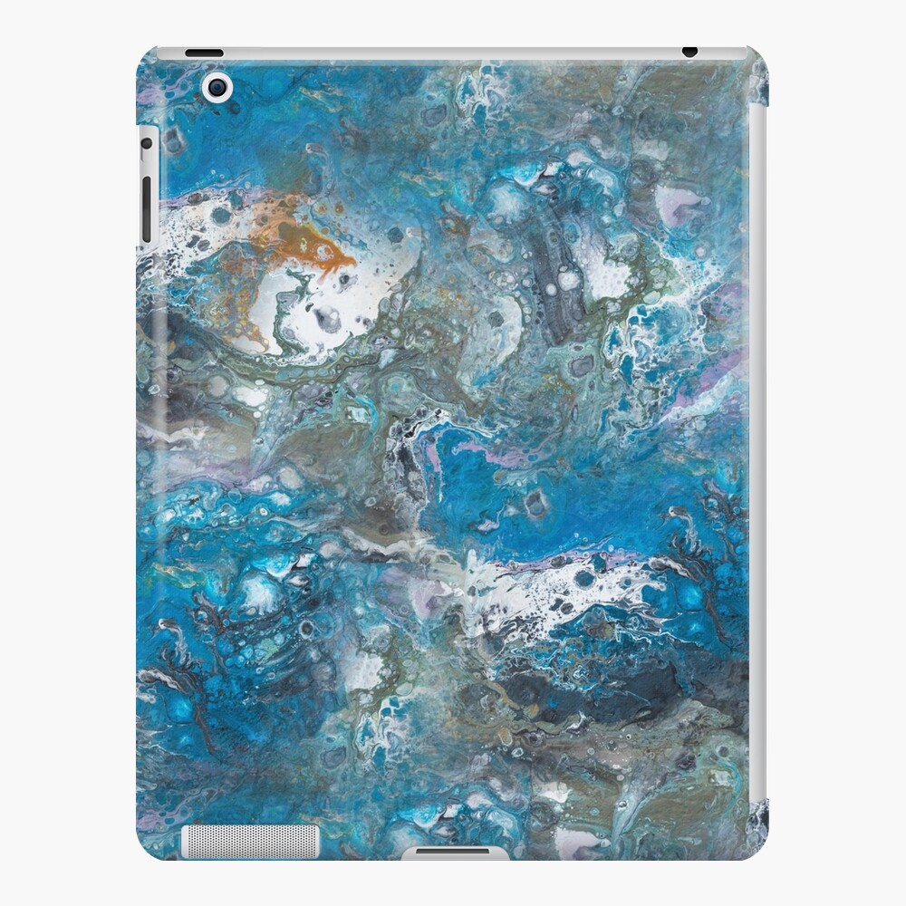Fluid painting with blue cells iPad Case & Skin