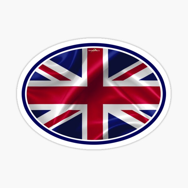 Item preview, United Kingdom British Oval Flag Sticker UK Style 1 designed and sold by OuterShellUK.