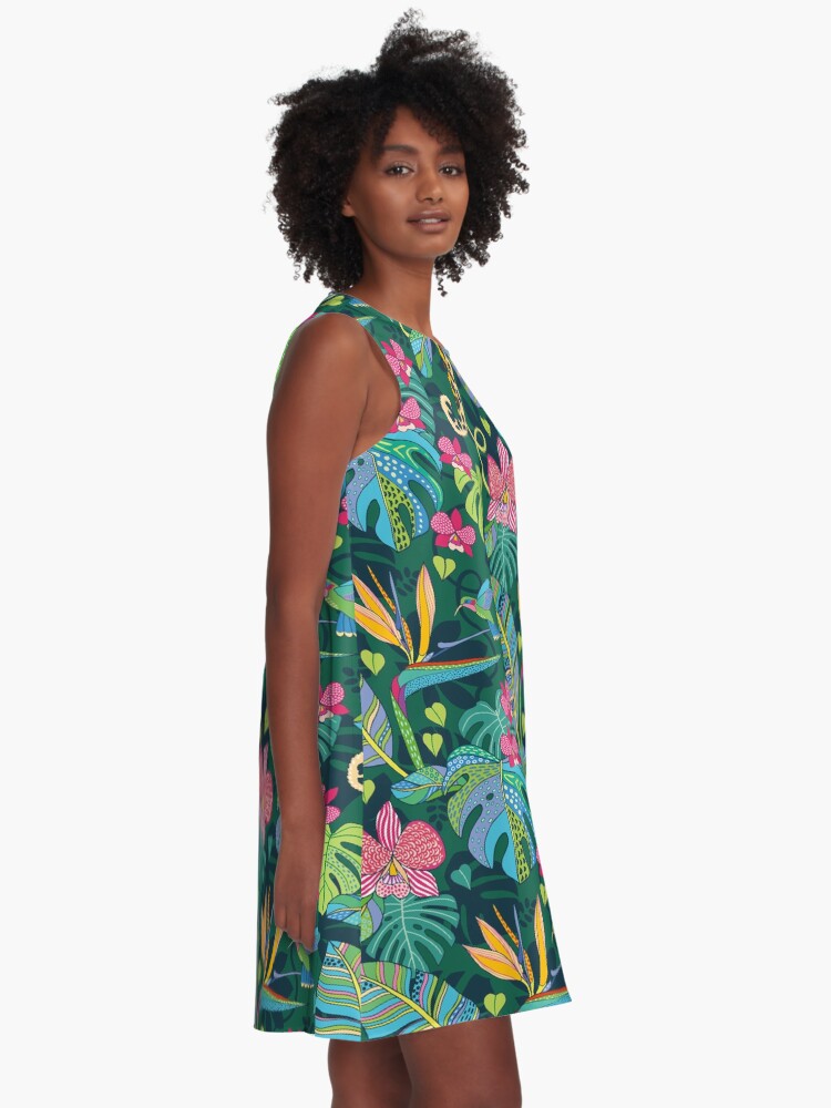 Alternate view of Bohemian Tropics A-Line Dress