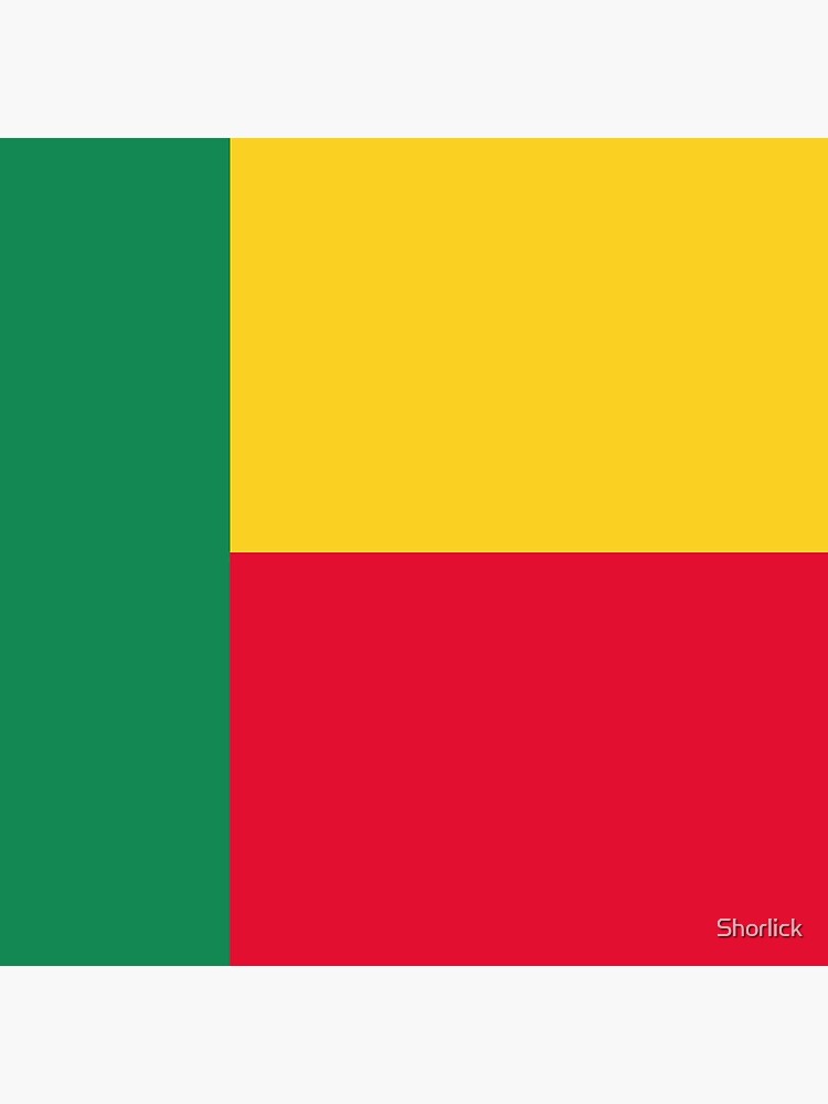 Aperçu 3 sur 3. Coussin avec l'œuvre Drapeau du Bénin créée et vendue par Shorlick.