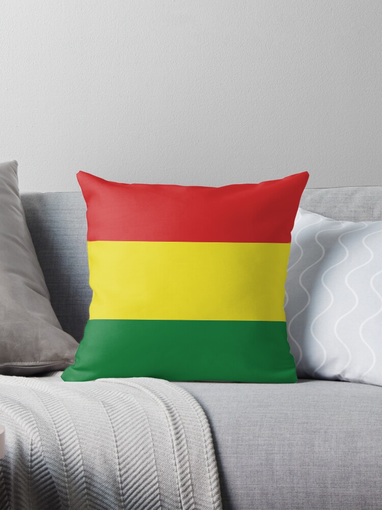 Aperçu 1 sur 4. Coussin avec l'œuvre Drapeau de Bolivie créée et vendue par Shorlick.