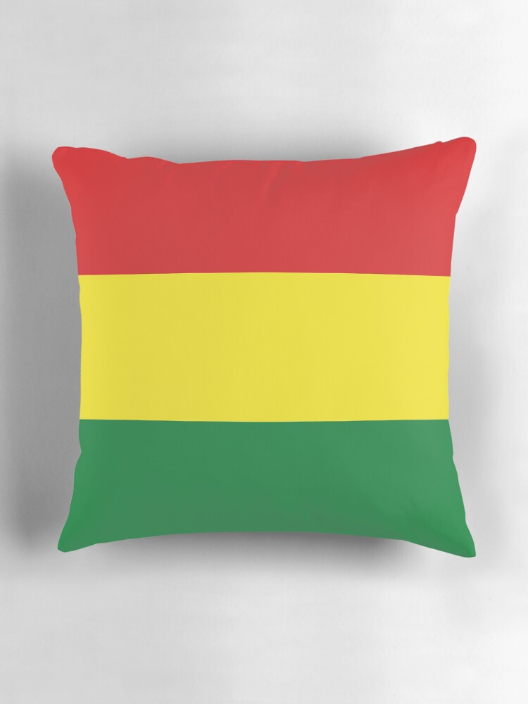Aperçu 3 sur 4. Coussin avec l'œuvre Drapeau de Bolivie créée et vendue par Shorlick.