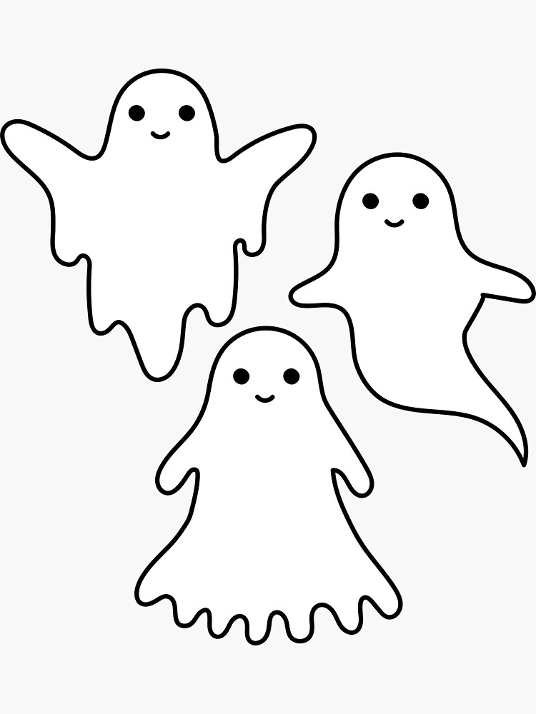 "cute ghosts drawing" Sticker by P-Bod | Redbubble