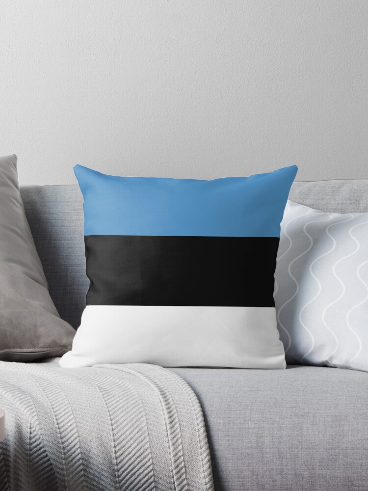 Aperçu 1 sur 3. Coussin avec l'œuvre Drapeau de l'Estonie créée et vendue par Shorlick.