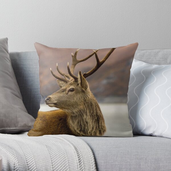 Autumnal Stag Throw Pillow