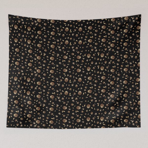 Item preview, Black and Gold Shimmer Glitter Rose Floral Print Pattern designed and sold by GRAPHICxBOMB.