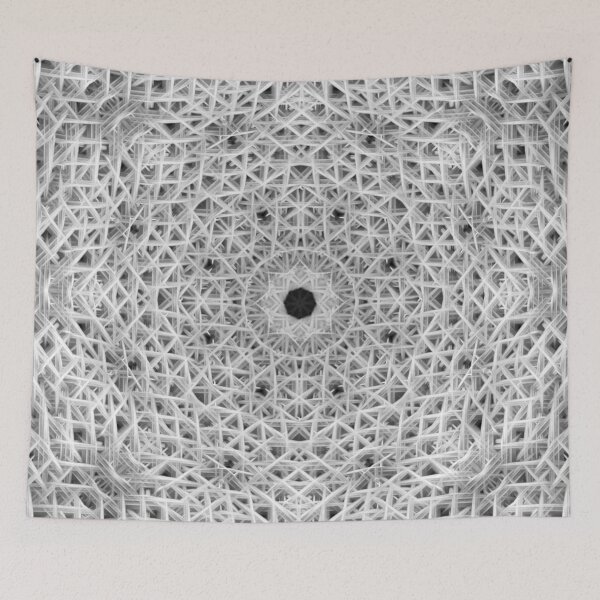 Item preview, Grayscale Knit Weave Fractal Mandala Design designed and sold by tronictees.