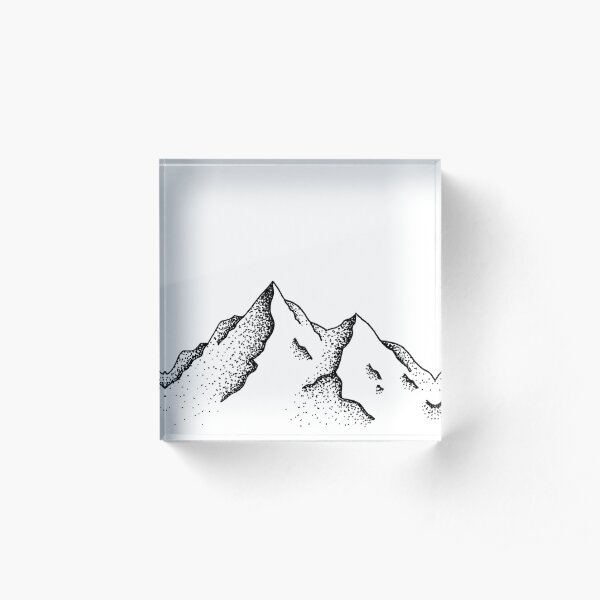Mountain Peaks Acrylic Block