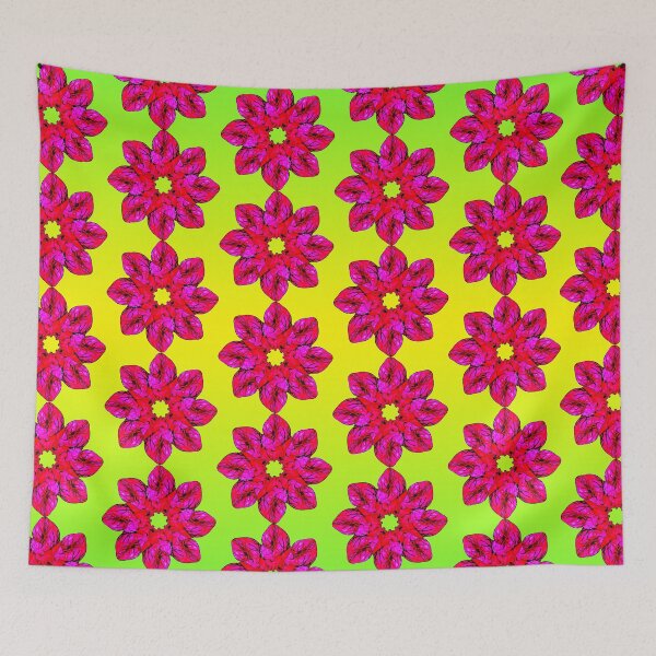 Item preview, Human Heart Floral Repeat Pattern Pink Green Yellow Human Anatomy Pattern design designed and sold by GRAPHICxBOMB.