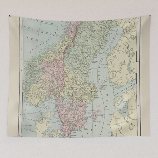 Item preview, Vintage Map of Norway and Sweden (1901) designed and sold by BravuraMedia.