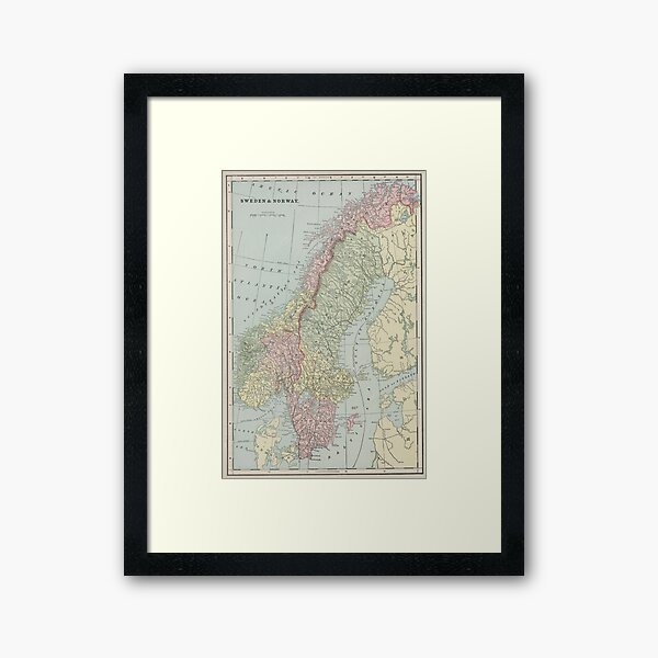 Item preview, Vintage Map of Norway and Sweden (1901) designed and sold by BravuraMedia.