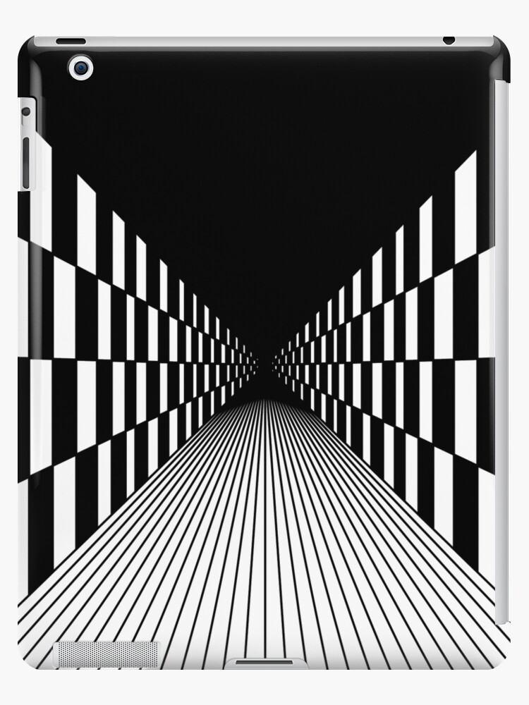 Asymmetrical black and white line drawing iPad Case & Skin for