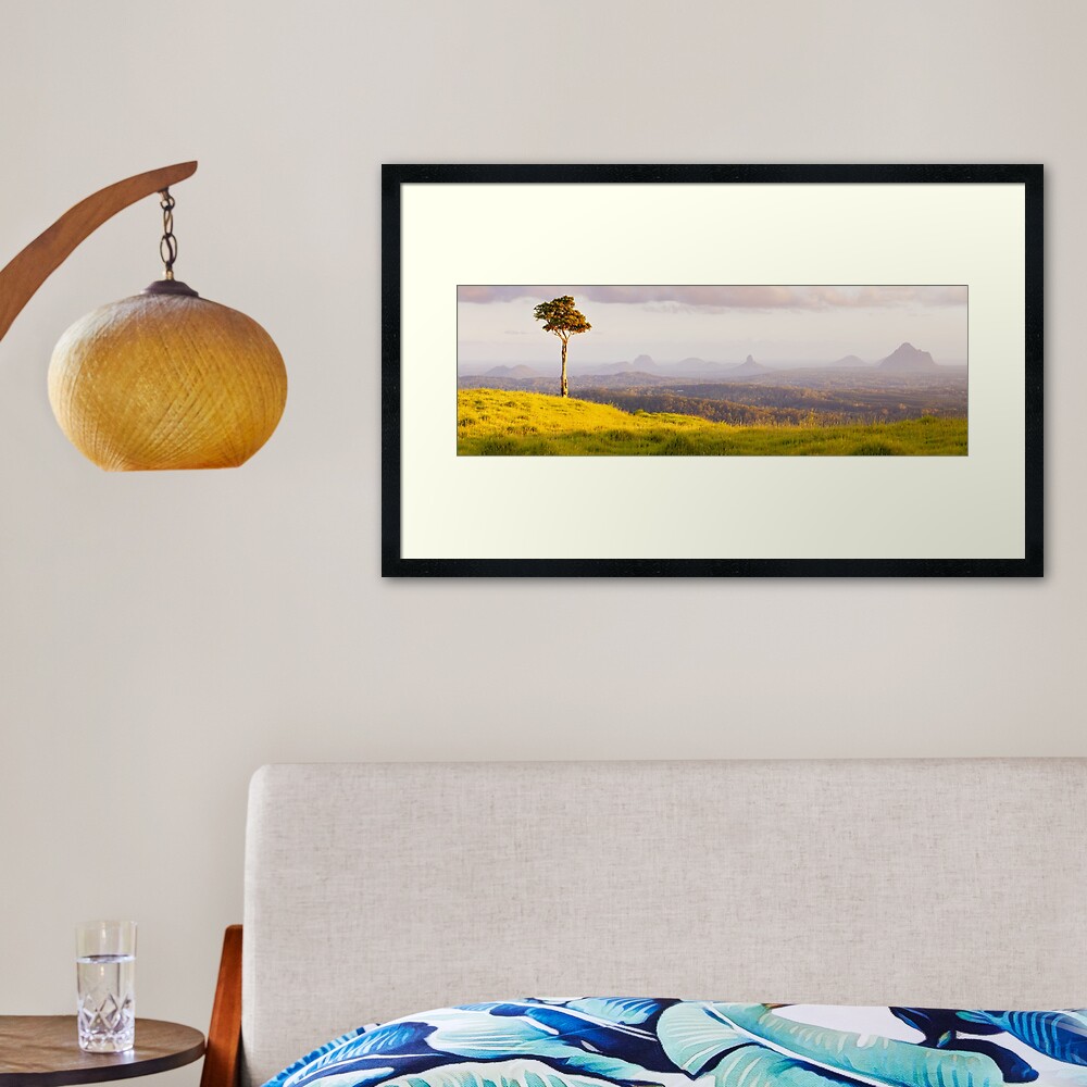 One Tree Hill, Glass House Mountains, Queensland, Australia Framed Art Print