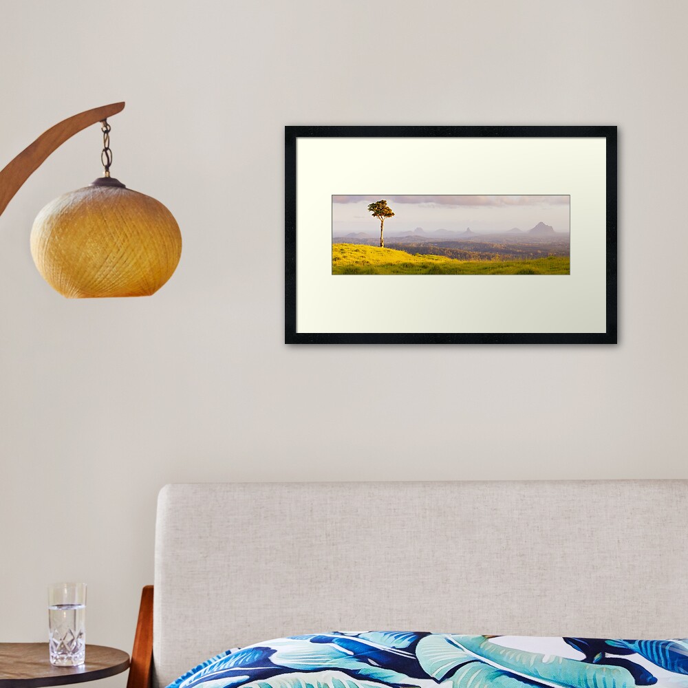 One Tree Hill, Glass House Mountains, Queensland, Australia Framed Art Print