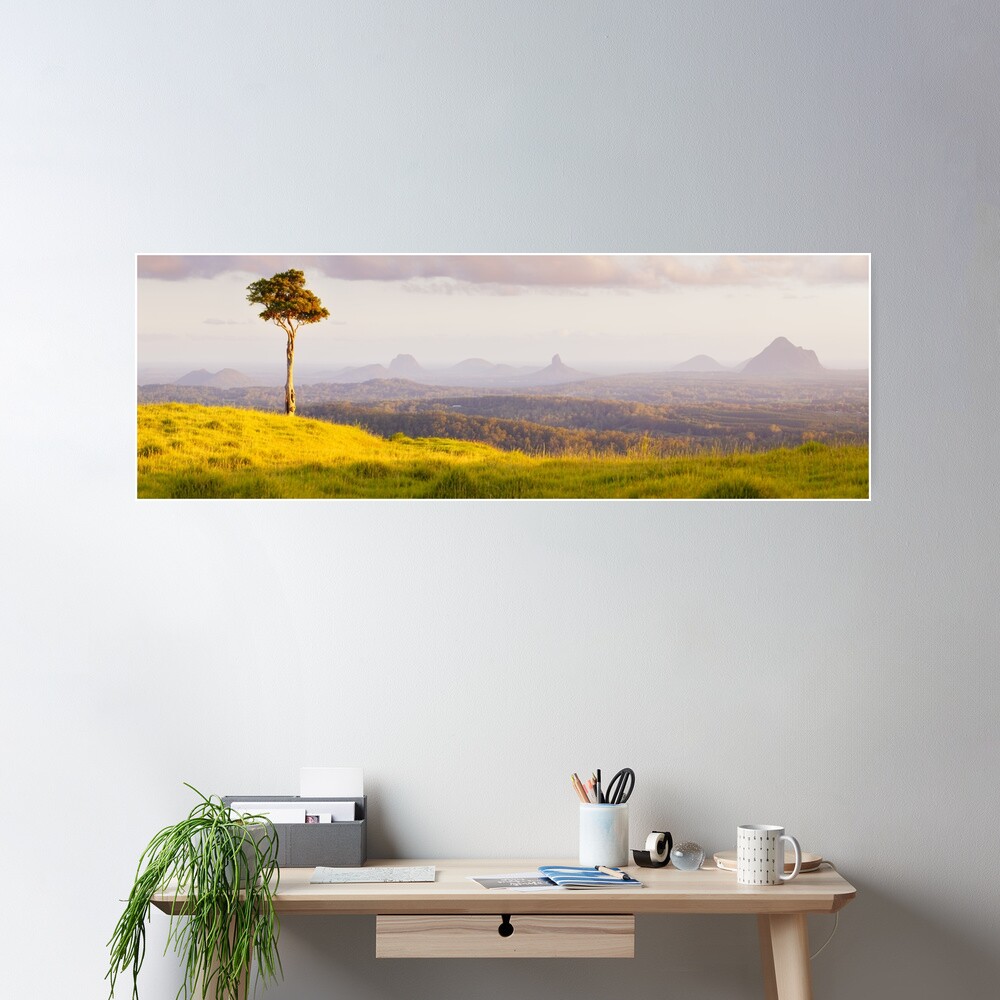 One Tree Hill, Glass House Mountains, Queensland, Australia Poster
