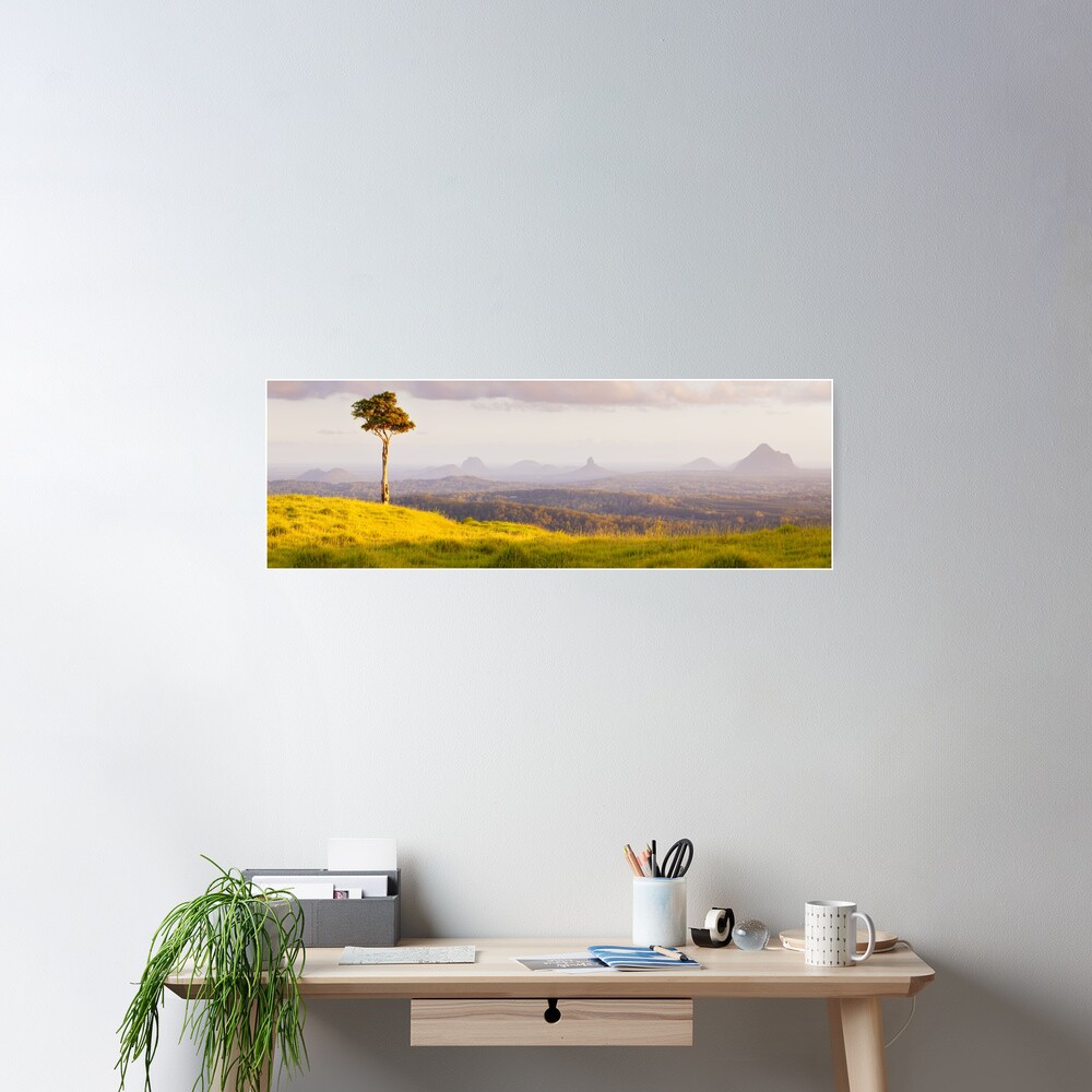 One Tree Hill, Glass House Mountains, Queensland, Australia Poster