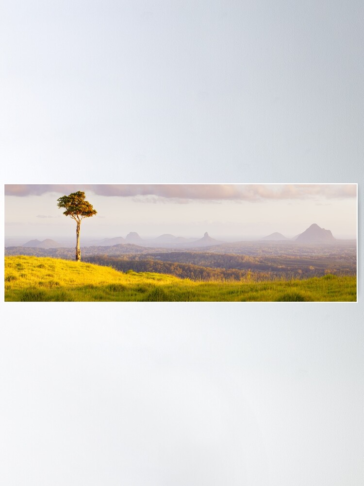 Thumbnail 2 of 3, Poster, One Tree Hill, Glass House Mountains, Queensland, Australia designed and sold by Michael Boniwell.