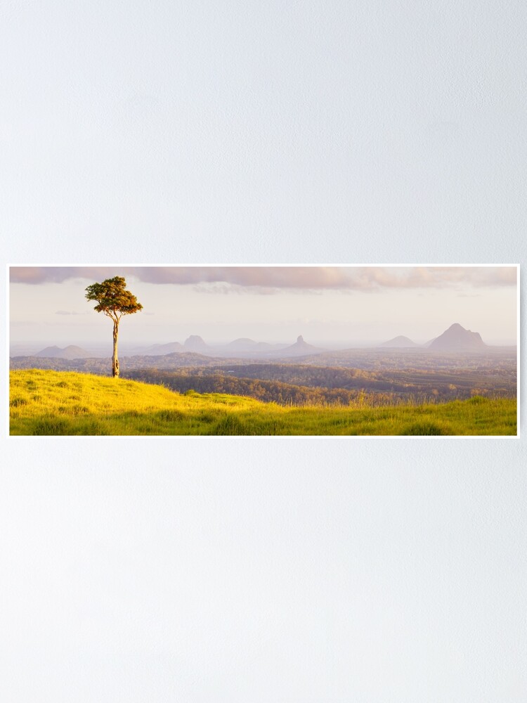 Thumbnail 2 of 3, Poster, One Tree Hill, Glass House Mountains, Queensland, Australia designed and sold by Michael Boniwell.