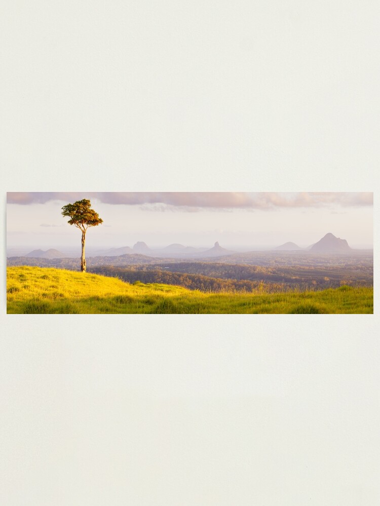 Thumbnail 2 of 3, Photographic Print, One Tree Hill, Glass House Mountains, Queensland, Australia designed and sold by Chockstone.