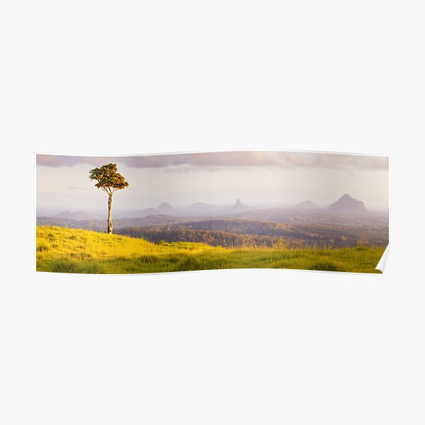 One Tree Hill, Glass House Mountains, Queensland, Australia Poster