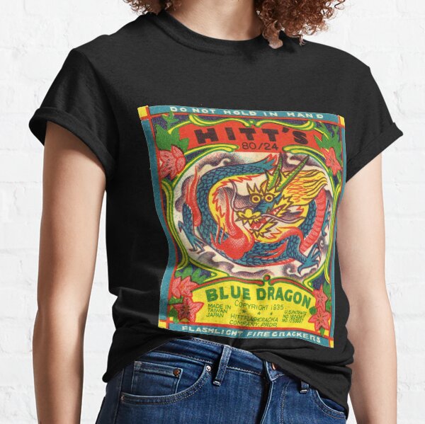 Blue Dragon: Vintage Fireworks label circa 1935 Classic T-Shirt