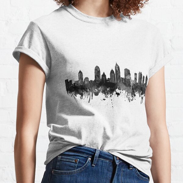 Ann Arbor Tees Atlanta, GA City Skyline - ATL Hot'Lanta Atlanta Braves Falcons T-Shirt