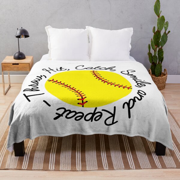 Item preview, Throw Hit Catch Smile and Repeat Softball designed and sold by VintageStyle.