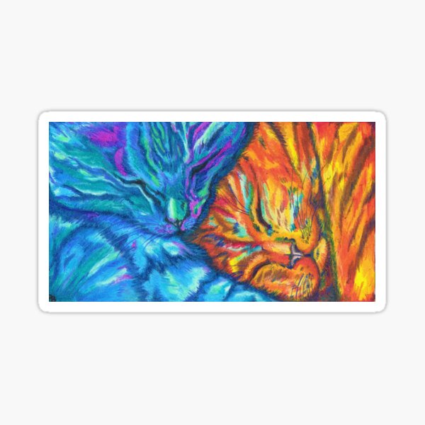 Two Cats Sleeping Sticker