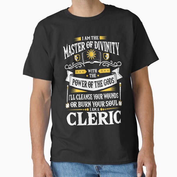 Item preview, Cleric (Black) Shirts and Mugs designed and sold by DM4Life.