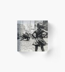 Fearless Girl & Bull NYC Acrylic Block