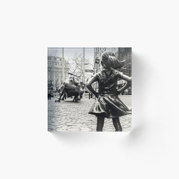 Fearless Girl & Bull NYC Acrylic Block