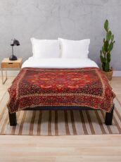 Antique Persian Rug Throw Blanket