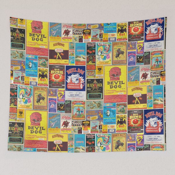 Item preview, Vintage Firecracker box label Pattern  designed and sold by jesseladret.