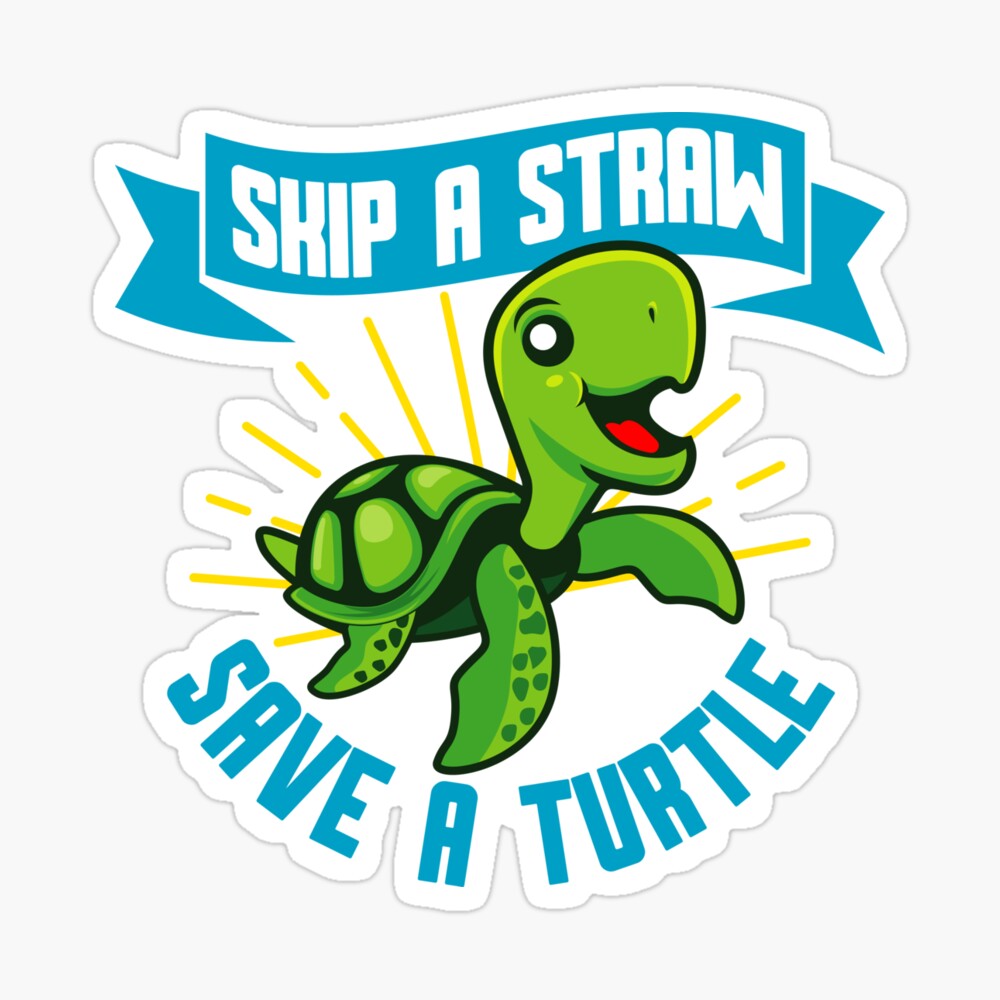 Skip a Straw Save a Turtle | Art Board Print