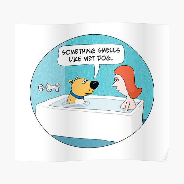 Poster Hund In Der Badewanne Redbubble