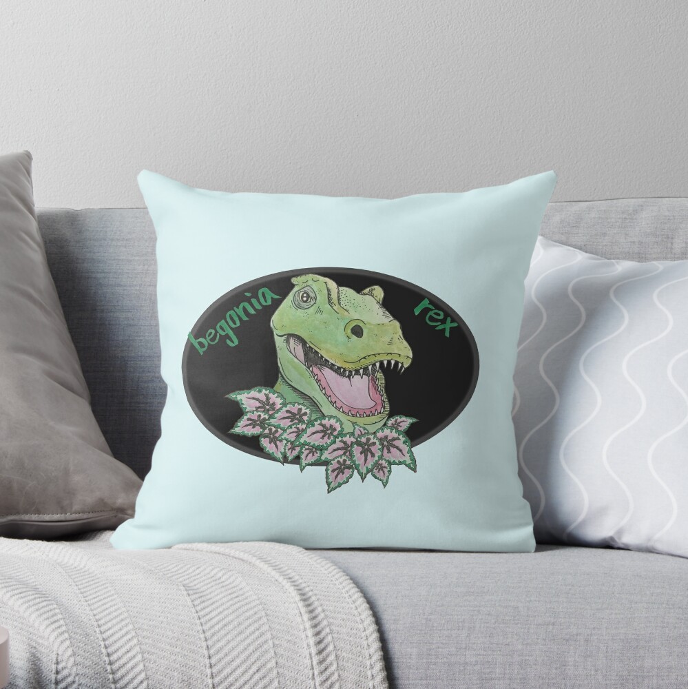 Cojín «T rex begonia» de tingsthings | Redbubble