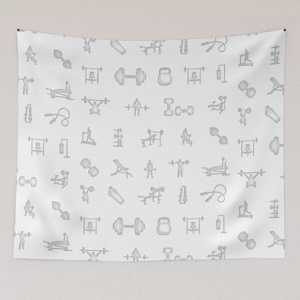 Item preview, Gym Pattern Black and Grey designed and sold by Jarrod Vandenberg.