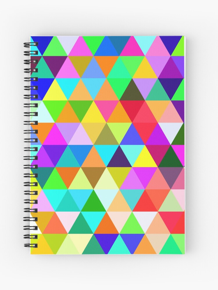 Cuaderno de espiral «Patrón de triángulo colores aleatorios» de  Handstand365 | Redbubble