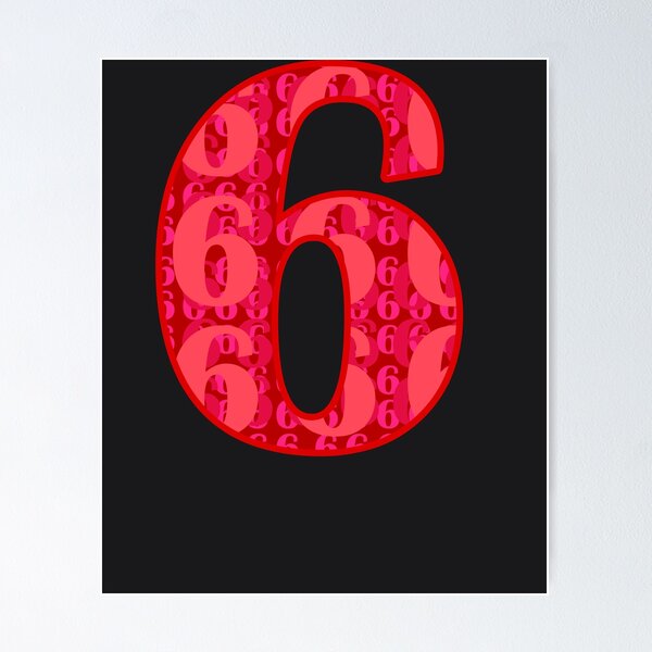 Item preview, Pink Number #6 Art, Girls 6th BDay Party 6 Years Old Gift designed and sold by melsens.