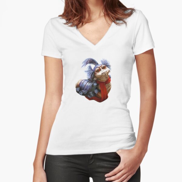 Labyrinth worm pocket Fitted V-Neck T-Shirt