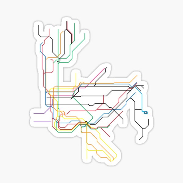New york tube map Sticker