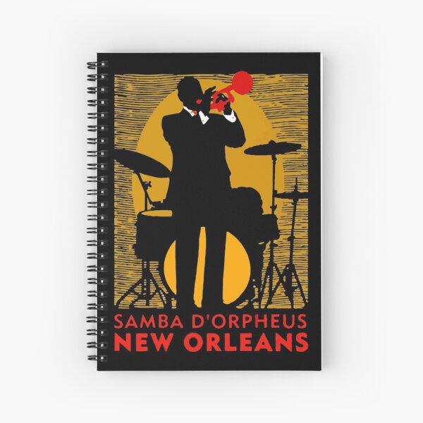 Vintage New Orleans Jazz Poster, Samba D'Orpheus, Original Artwork, Tshirts, Prints, Posters, Bags, Men, Women, Kids Spiral Notebook