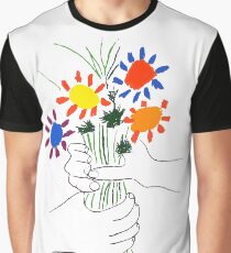 Pablo Picasso Blumenstrauß des Friedens 1958 (Blumenstrauß mit den Händen), T-Shirt, Artwork Grafik T-Shirt