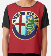 Alfa Romeo - Classic Car Logos Chiffon Top