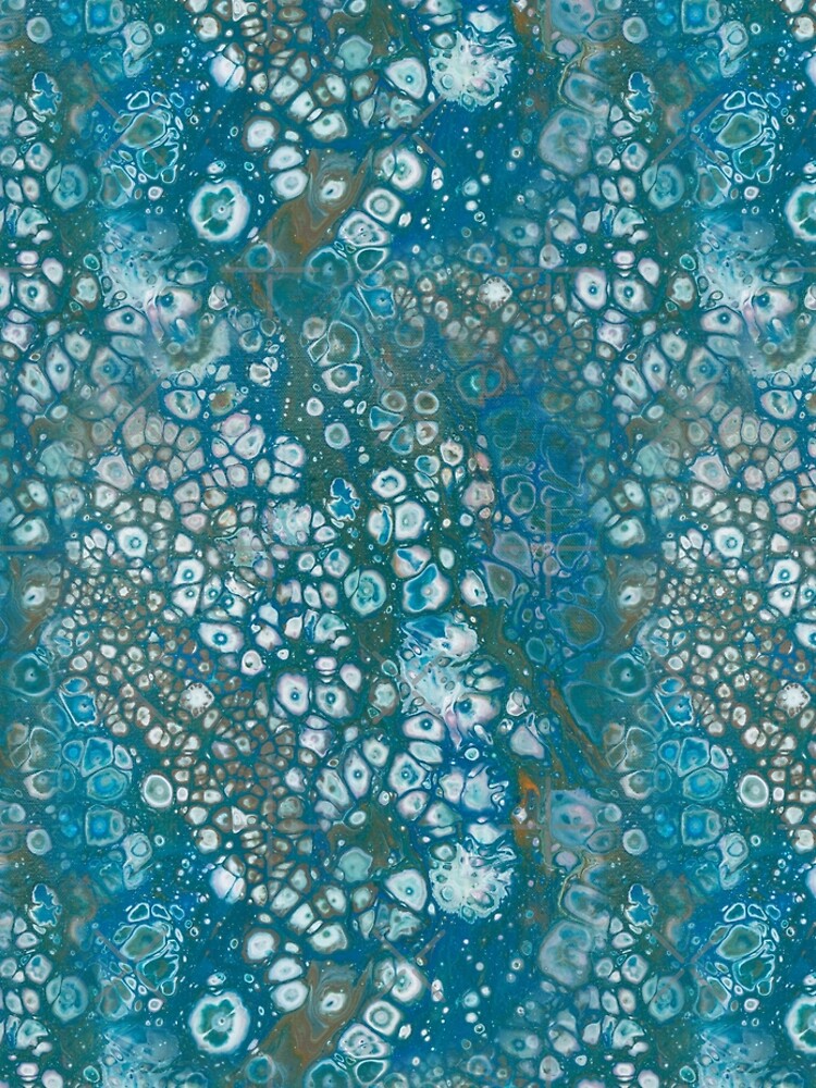 Fluid painting emerald lake with green cells by nobelbunt