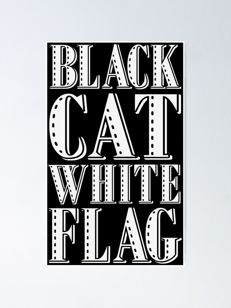 Black Cat White Flag white\