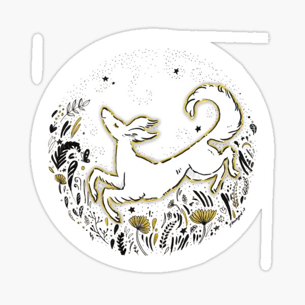 Joy - Cute and Whimsical Saluki Art Sticker