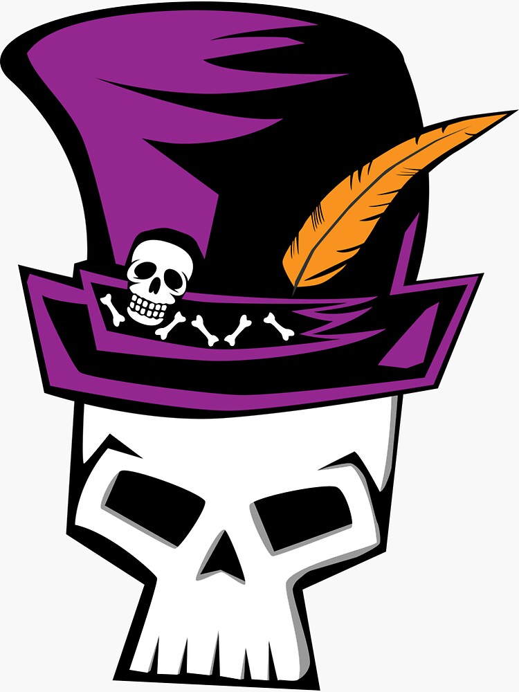 Mardi Gras Style Voodoo Skull Sticker Sticker for Sale by StickerShanty