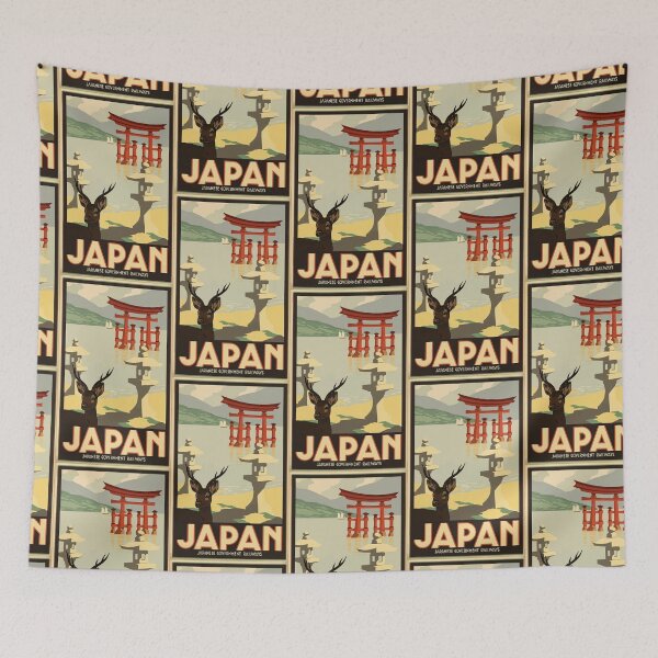 Item preview, Vintage Japanese Torii Travel Poster designed and sold by suivezmoi.